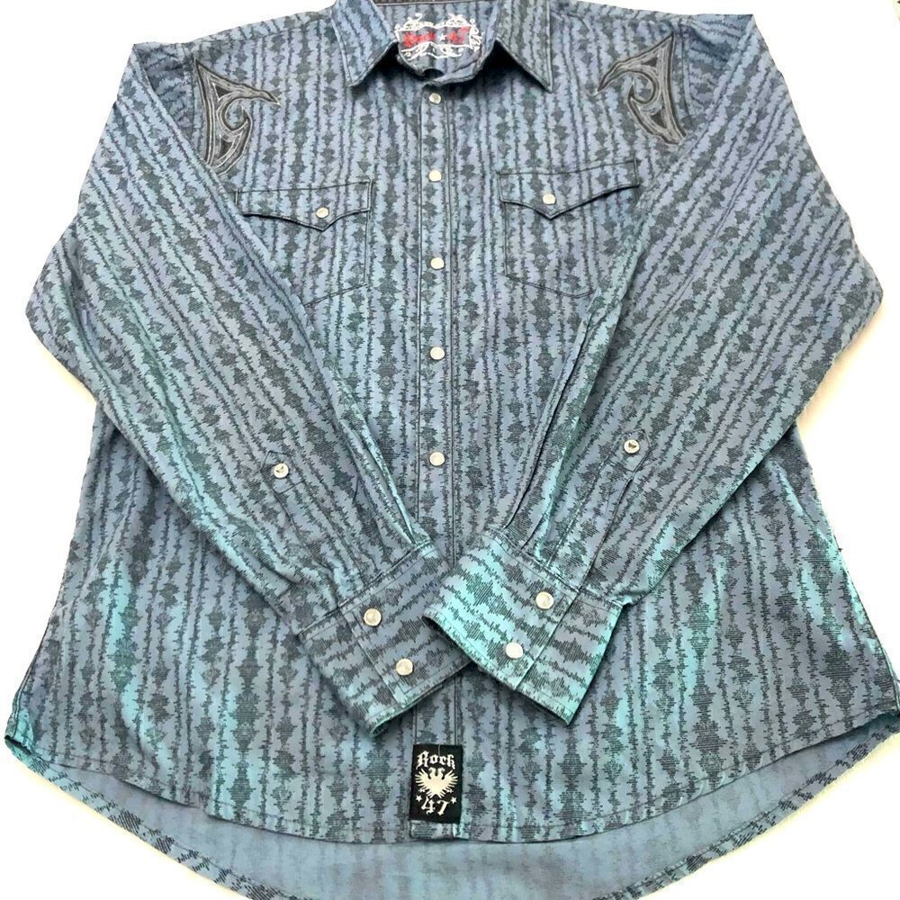Rock 47 mens button down shirt. Size large